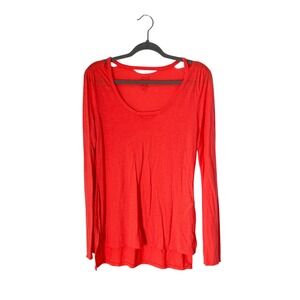 Fox Racing Women's Neon Orange Cutout Long Sleeve Shirt Top M